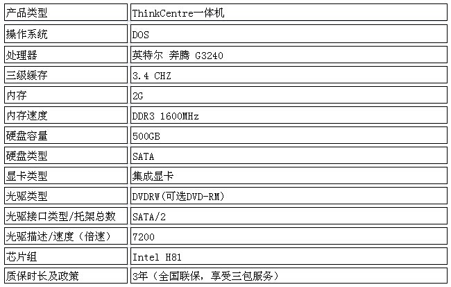 深圳联想thinkcentre m7200z-b203 (g3240/2g/500g)￥