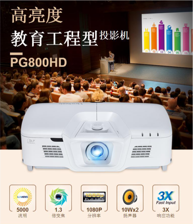 优派pg800hd 新品 高亮教育工程投影机