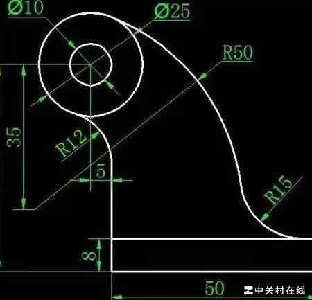 半径50的圆怎么画