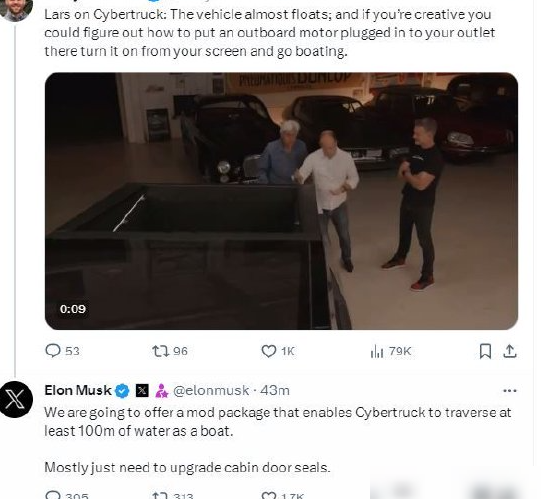 Cybertruck真能当船用？