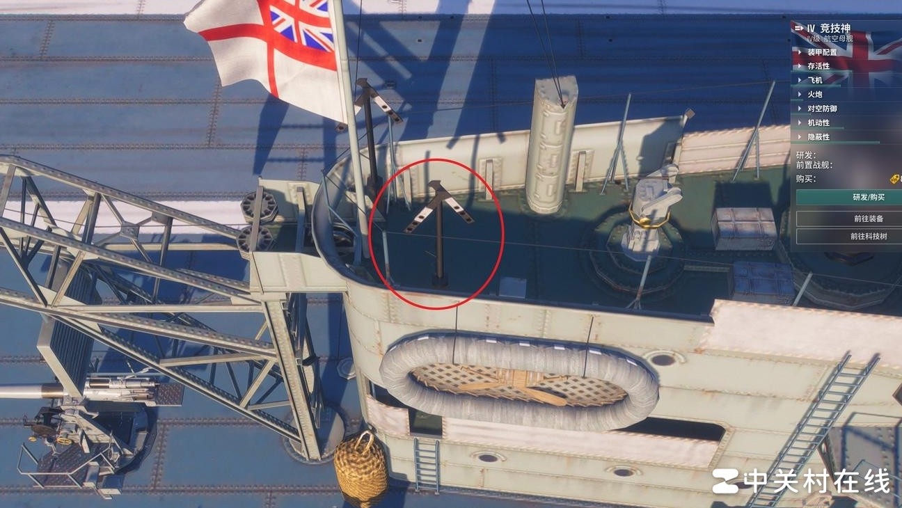 二战英舰上的个字形设备