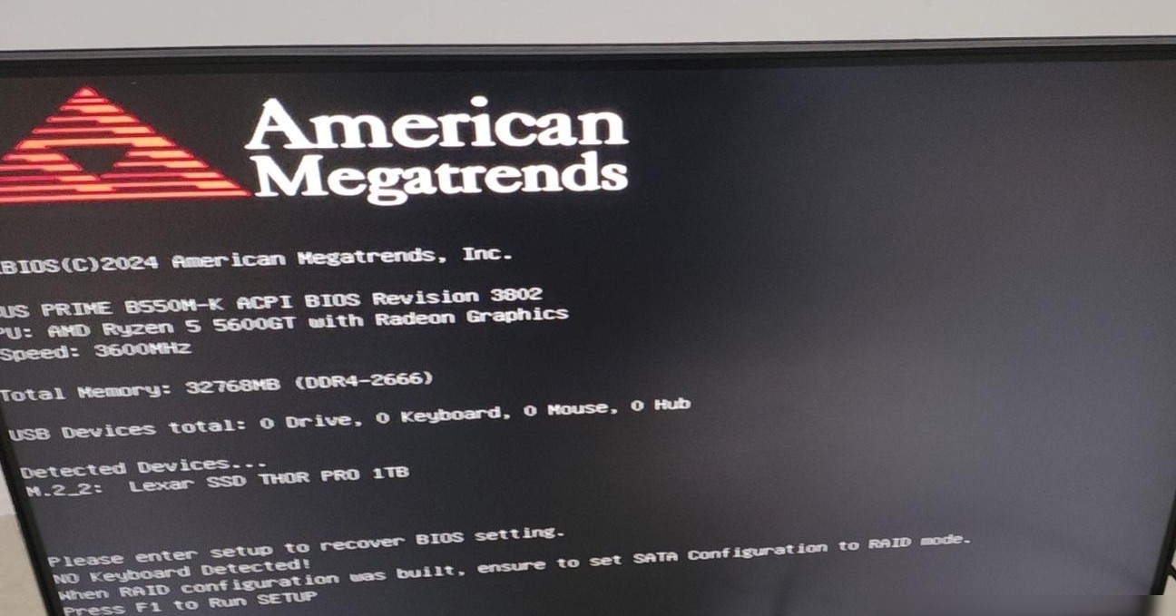 自己组装电脑开机异常