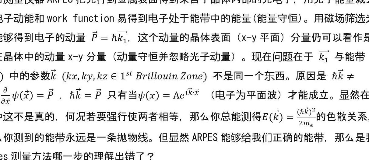 ARPES动量为何等价晶格动量