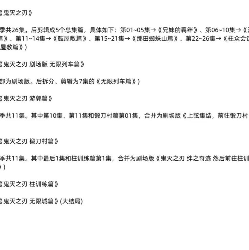 鬼灭之刃观影顺序指南