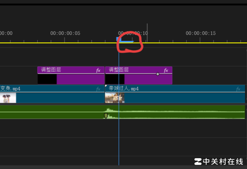 PR时间轴蓝色多余线如何取消