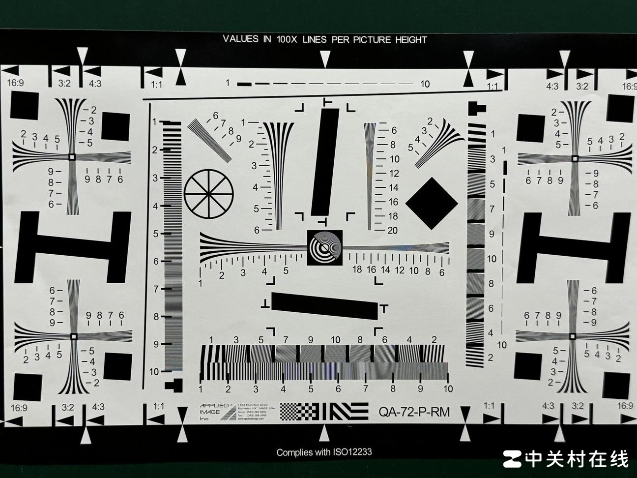 分辨率检测卡读数