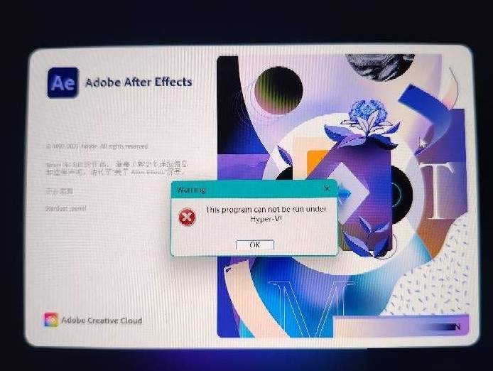 Ae无法在Hyper-V下运行？