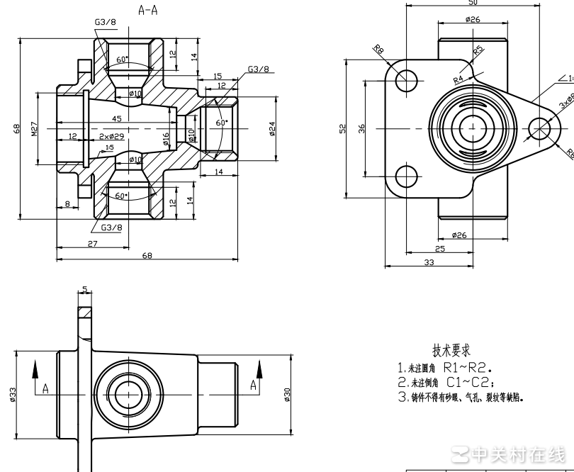 SolidWorks三视图建模教程