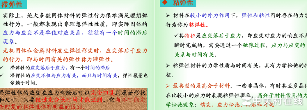 滞弹性与粘弹性的区别