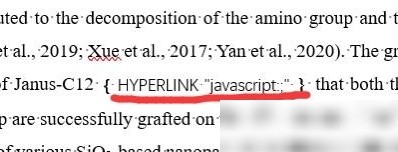 Word出现HYPERLINK javascript乱码