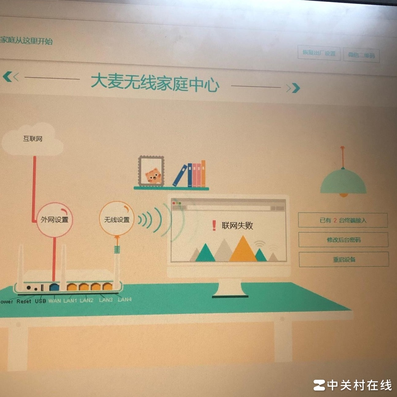 路由器重置后无法上网