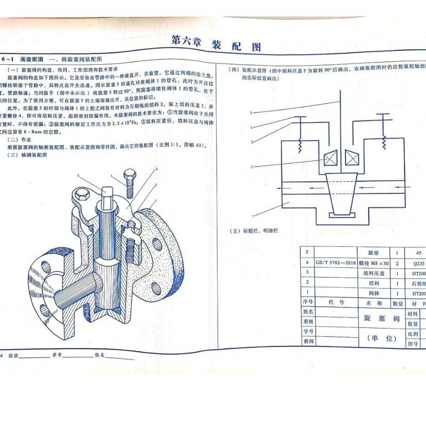 旋塞阀装配图绘制思路