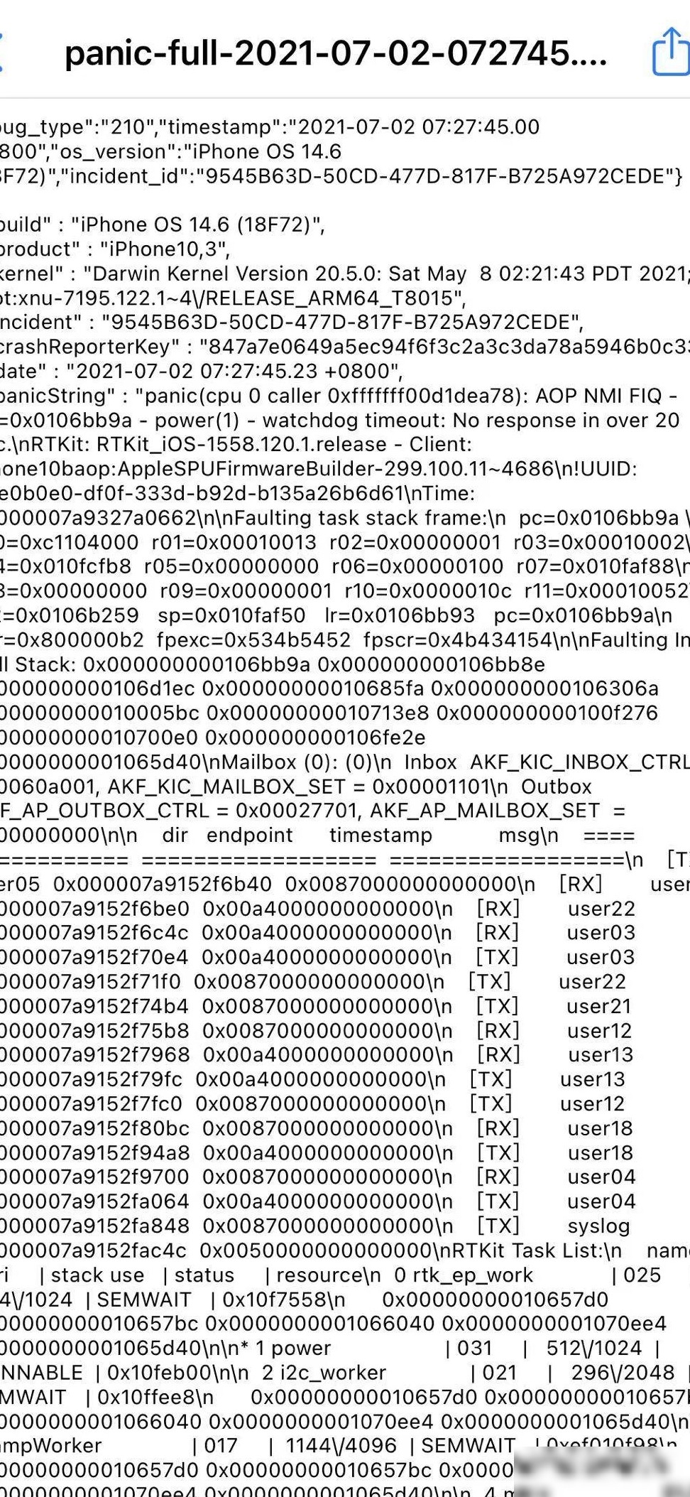 iPhone X黑屏自动关机报错