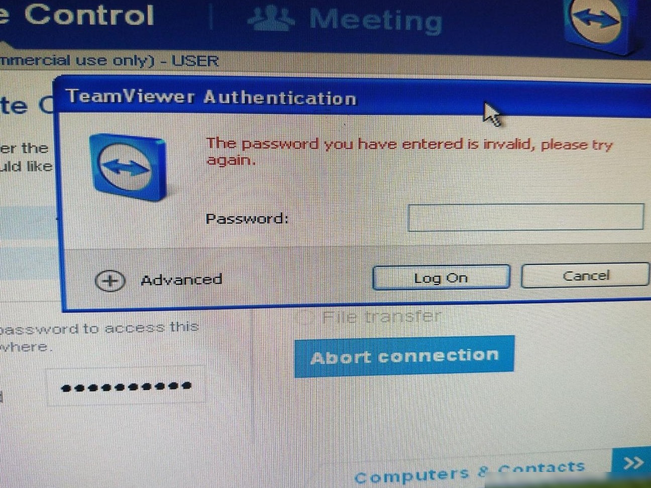 TeamViewer9密码无效原因