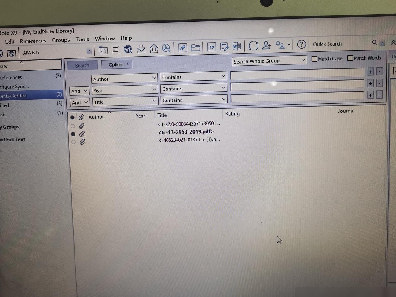 EndNote X9文献信息不显示