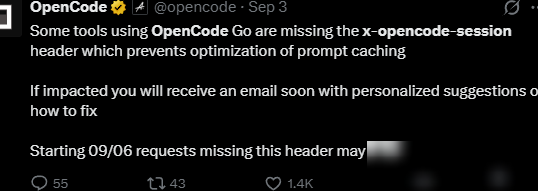 Opencode Go订阅需Session验证