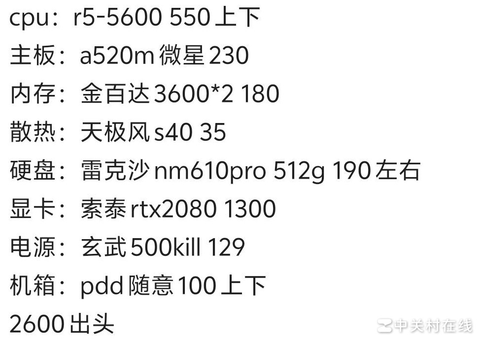 配置单有问题吗？