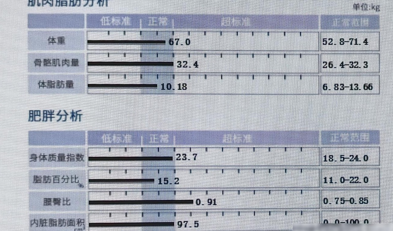 骨肌量34kg体脂15%水平