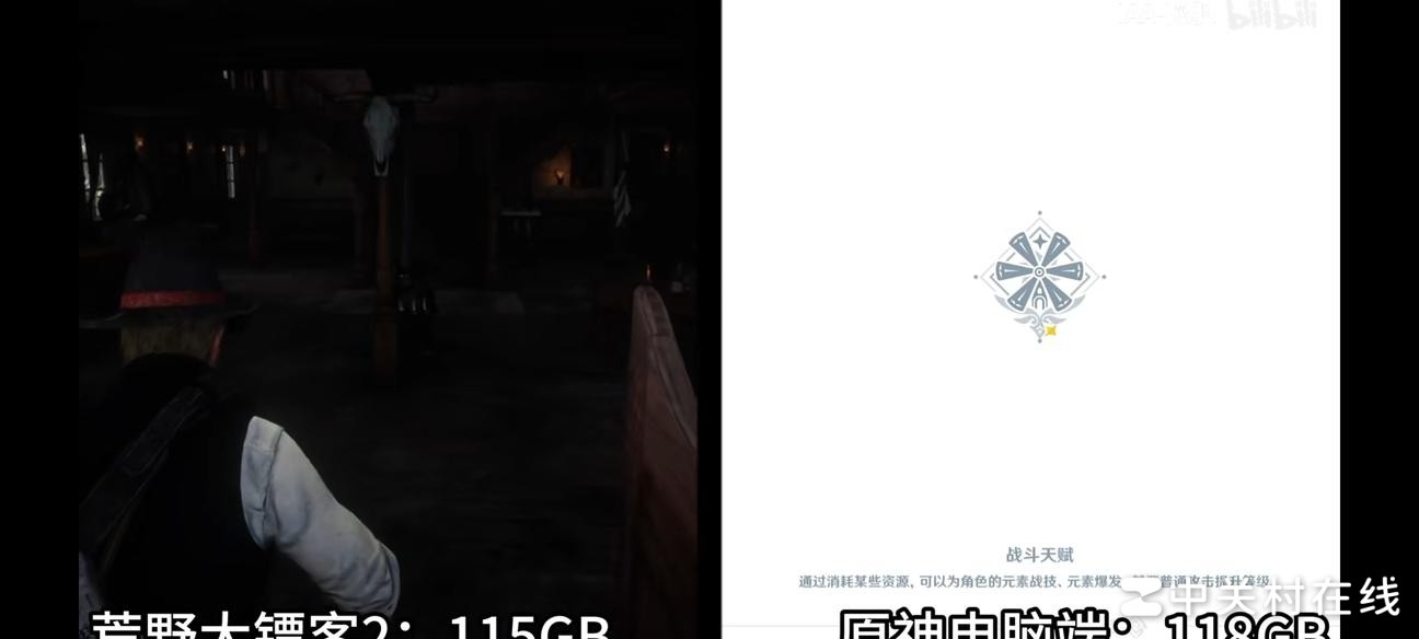 118G原神 vs 115G大镖客2