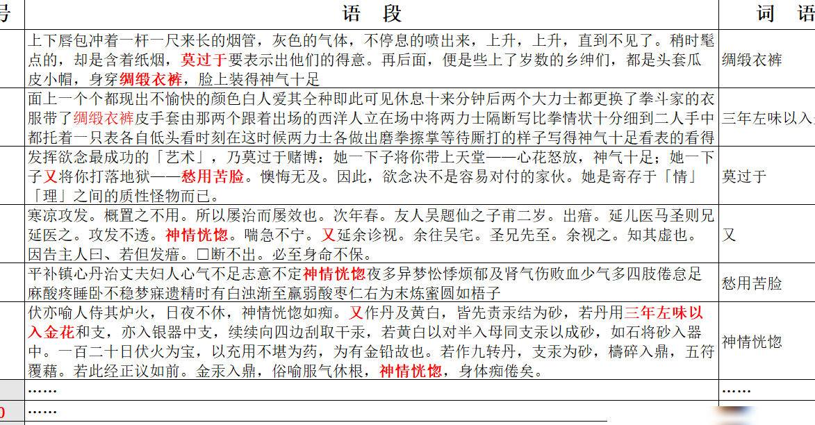 Excel中批量标红关键词