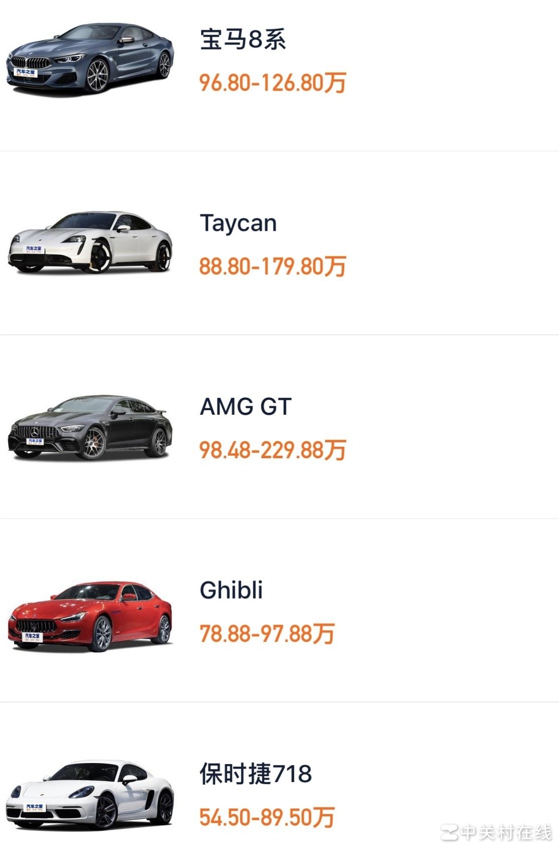 100万内高性价比跑车推荐