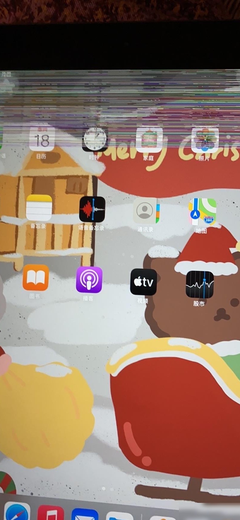 iPad 2020刚到货就出现彩线