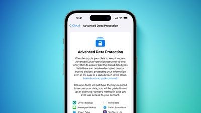 Apple 高级安全性高级数据保护屏幕 功能为绿色蓝色