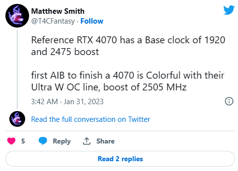 Ǳ޴RTX 4070 non-Tiž2475 MHzƵƵ