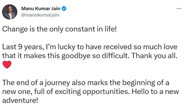 小米集团全球副总裁Manu Kumar Jain辞职：把小米做成印度第一