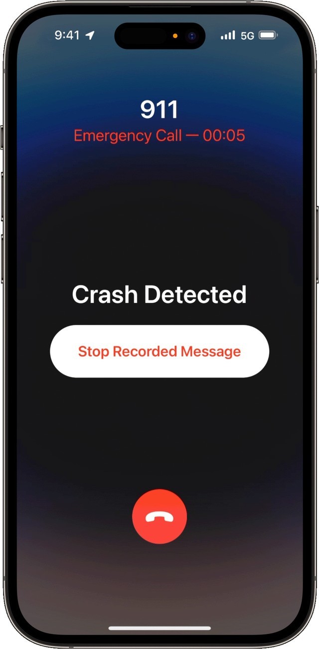 当你没有响应时，你的 iPhone 会联系紧急服务并播放录音信息