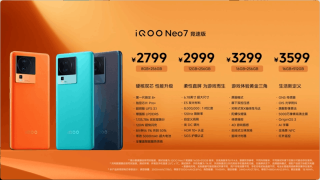 neo7 競速版:雙芯旗艦2799元起(全文)_iqoo 11 pro_手機新聞-中關村