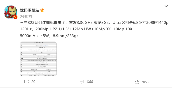 ׷3.36GHz8Galaxy S23ϵж䳬1Ԫ